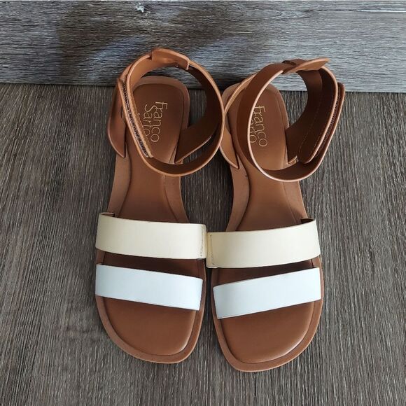 EUC Franco Sarto Palesa Sandal Tan Cream Size 8.5 - Picture 3 of 8